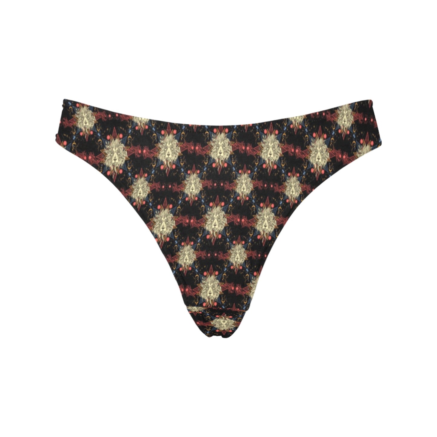 Zodiac Leo Pattern Design Print Women's Thongs