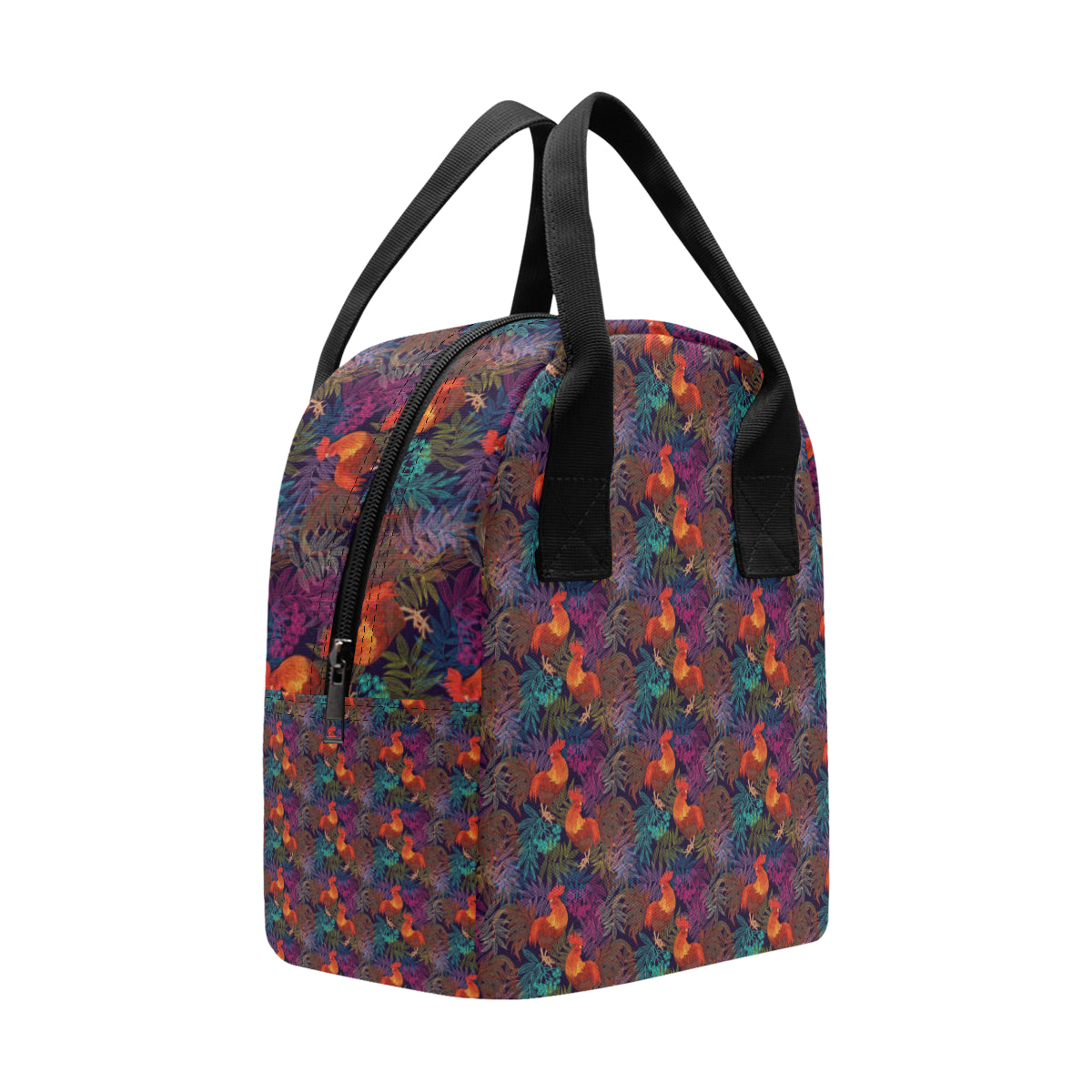 Rooster Print Style Insulated Lunch Bag