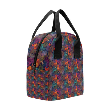 Rooster Print Style Insulated Lunch Bag