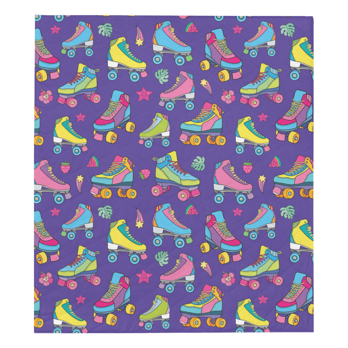 Roller skate Colorful Pattern Print Design A05 Premium Quilt