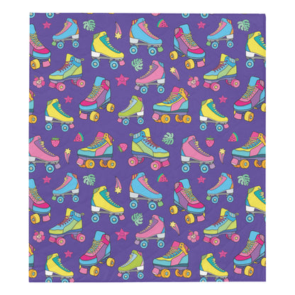 Roller skate Colorful Pattern Print Design A05 Premium Quilt