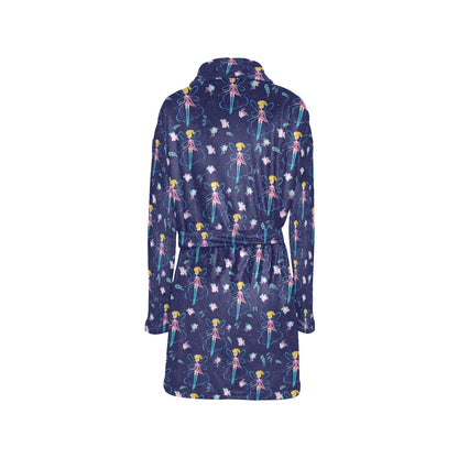 Fairy Cartoon Style Print Pattern Women's Fleece Robe