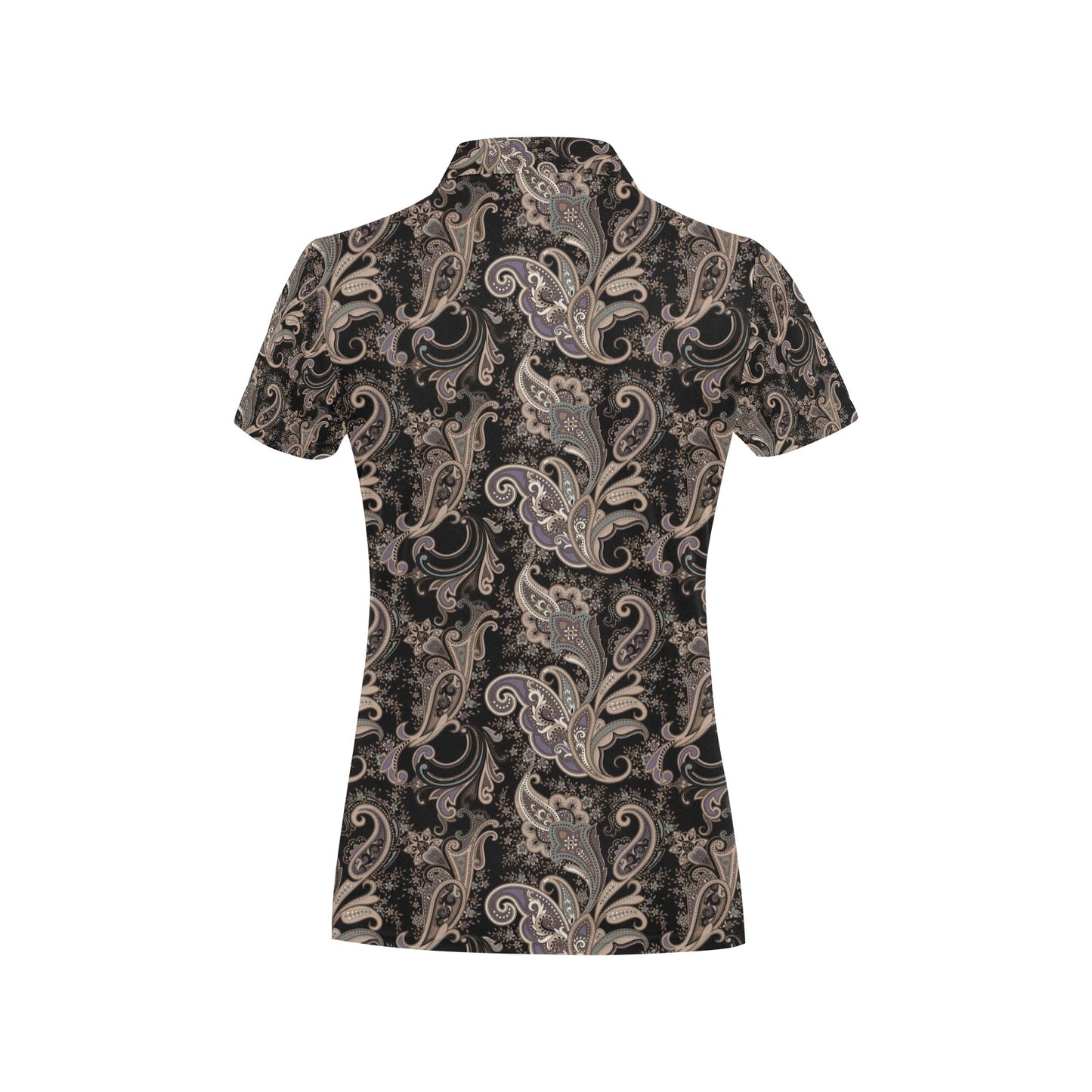 Paisley Mandala Design Print Women's Polo Shirt