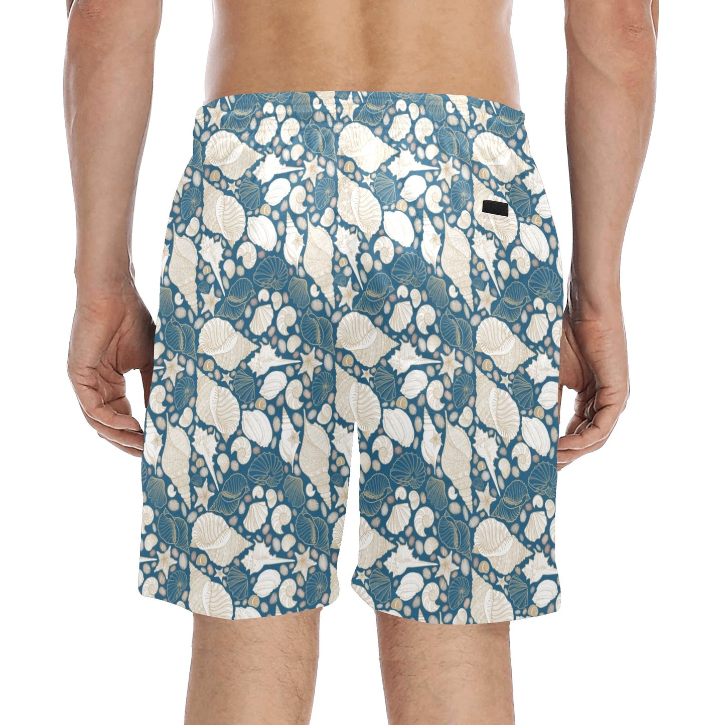 Seashell Print Design LKS308 Men's Swim Trunks Beach Shorts