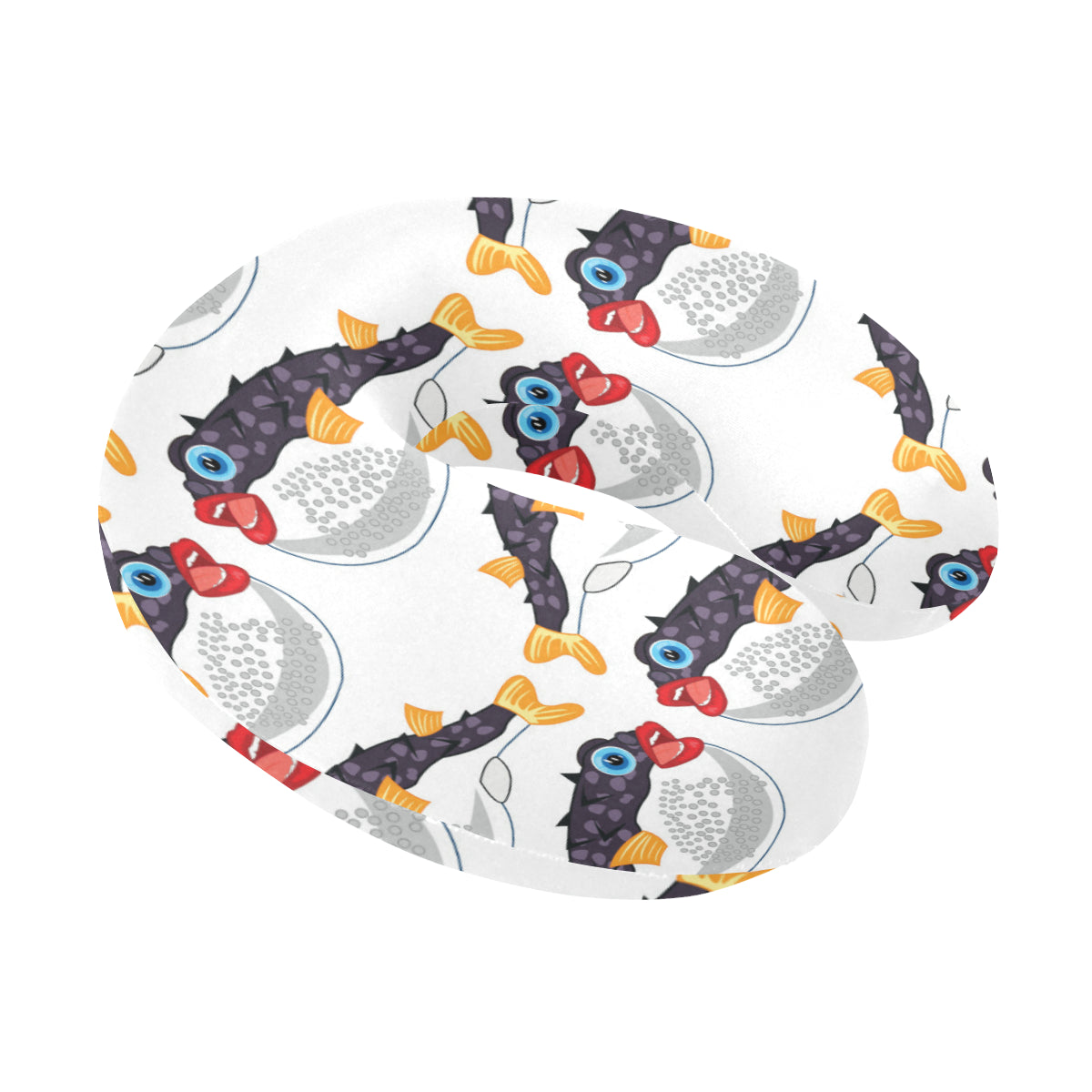 Fugu Pattern Print Design 03 U-Shaped Travel Neck Pillow