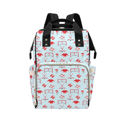 Hockey Red Equipment Print Design LKS305 Diaper Bag Backpack