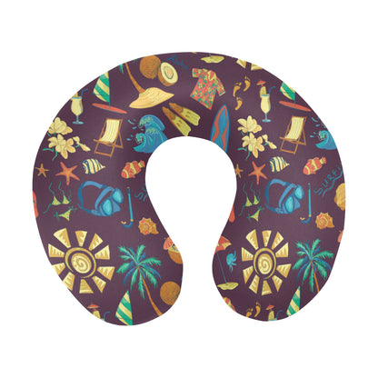 Aloha Hawaii Pattern Print Design 01 U-Shaped Travel Neck Pillow