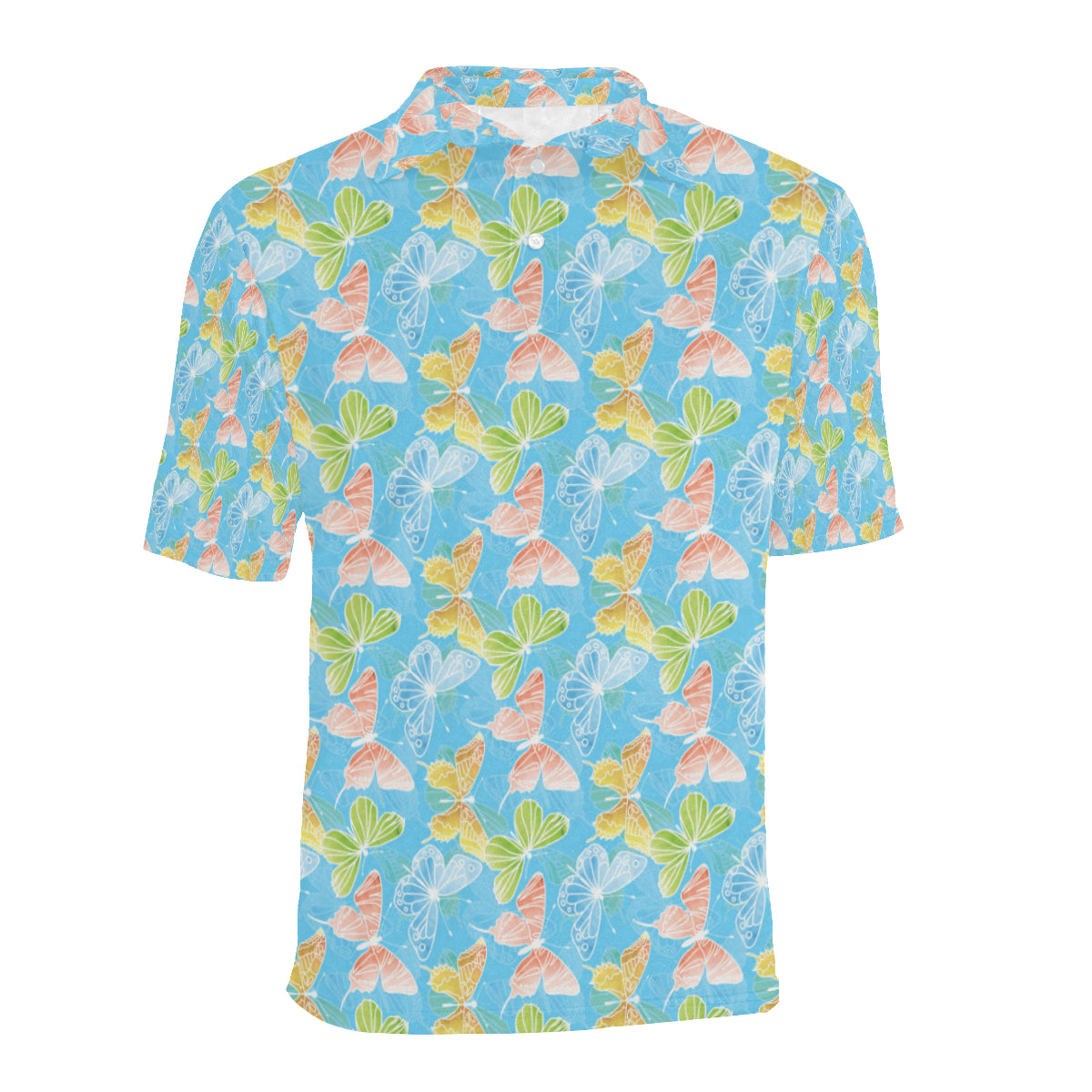 Butterfly Pattern Print Design 05 Men Polo Shirt