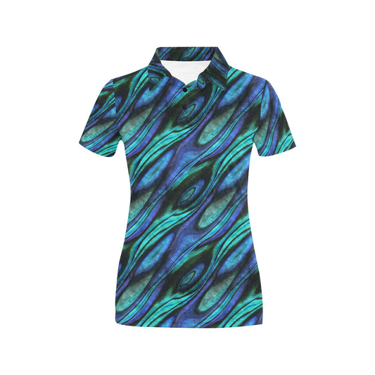 Abalone Pattern Print Design 03 Women's Polo Shirt
