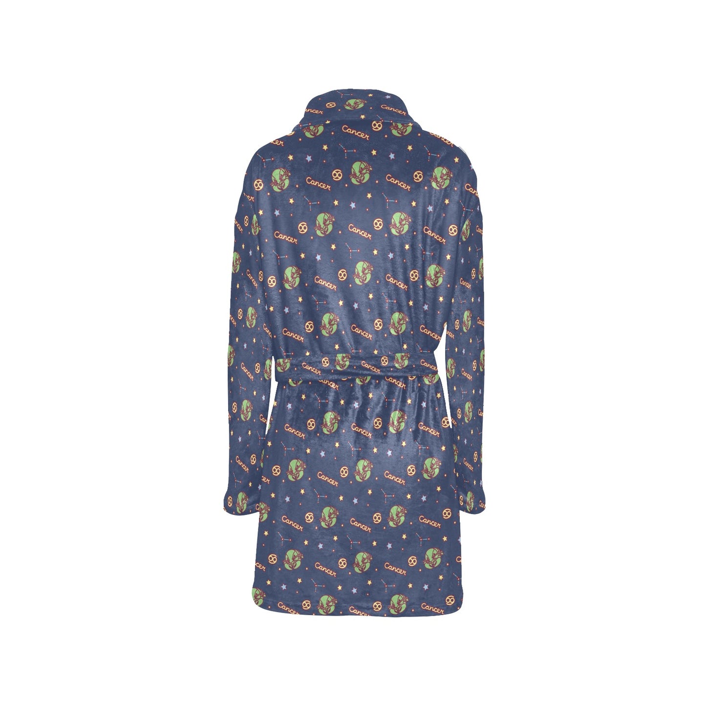 Cancer Zodiac Pattern Print Design 03 Women's Fleece Robe