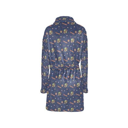 Cancer Zodiac Pattern Print Design 03 Women's Fleece Robe