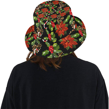 Poinsettia Pattern Print Design POT01 Unisex Bucket Hat