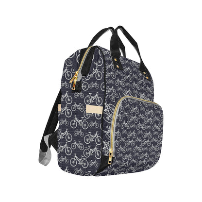 Mountain bike Pattern Print Design 02 Diaper Bag Backpack