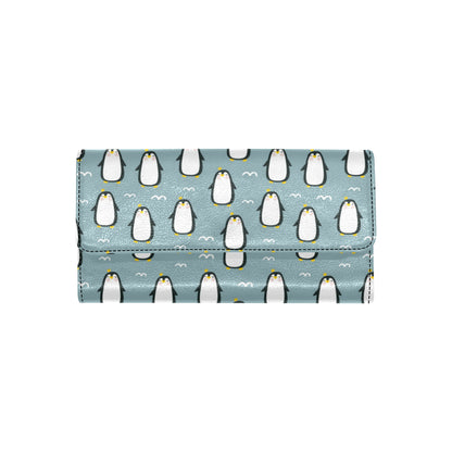 Penguin Pattern Print Design A02 Women's Trifold Wallet
