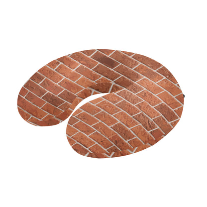 Brick Brown Pattern Print Design 02 U-Shaped Travel Neck Pillow