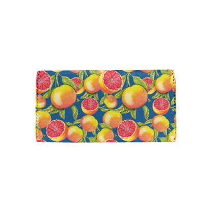 Grapefruit Pattern Print Design GF04 Women's Trifold Wallet