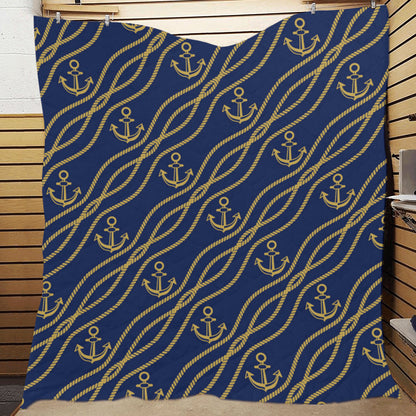 Nautical Anchor Rope  Pattern Premium Quilt