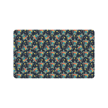 Sea Turtle Colorful with bubble Print Rubber Doormat