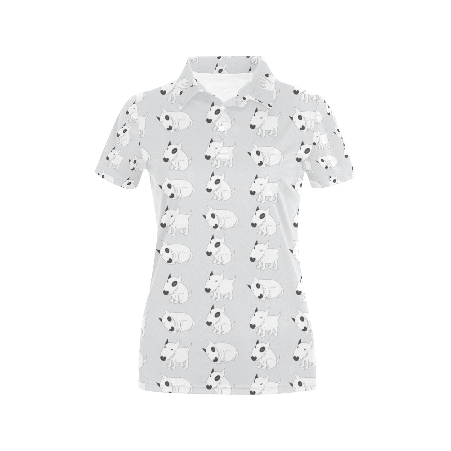 Bull Terrier hand draw Print Pattern Women's Polo Shirt