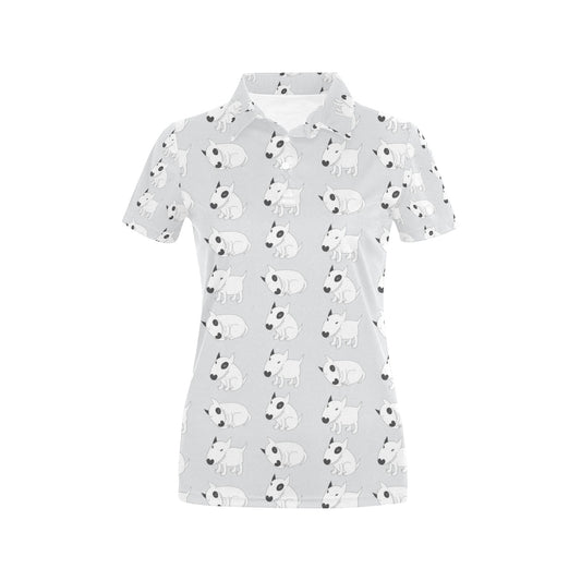 Bull Terrier hand draw Print Pattern Women's Polo Shirt