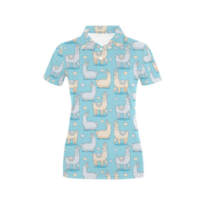 Alpaca Pattern Print Design 06 Women's Polo Shirt