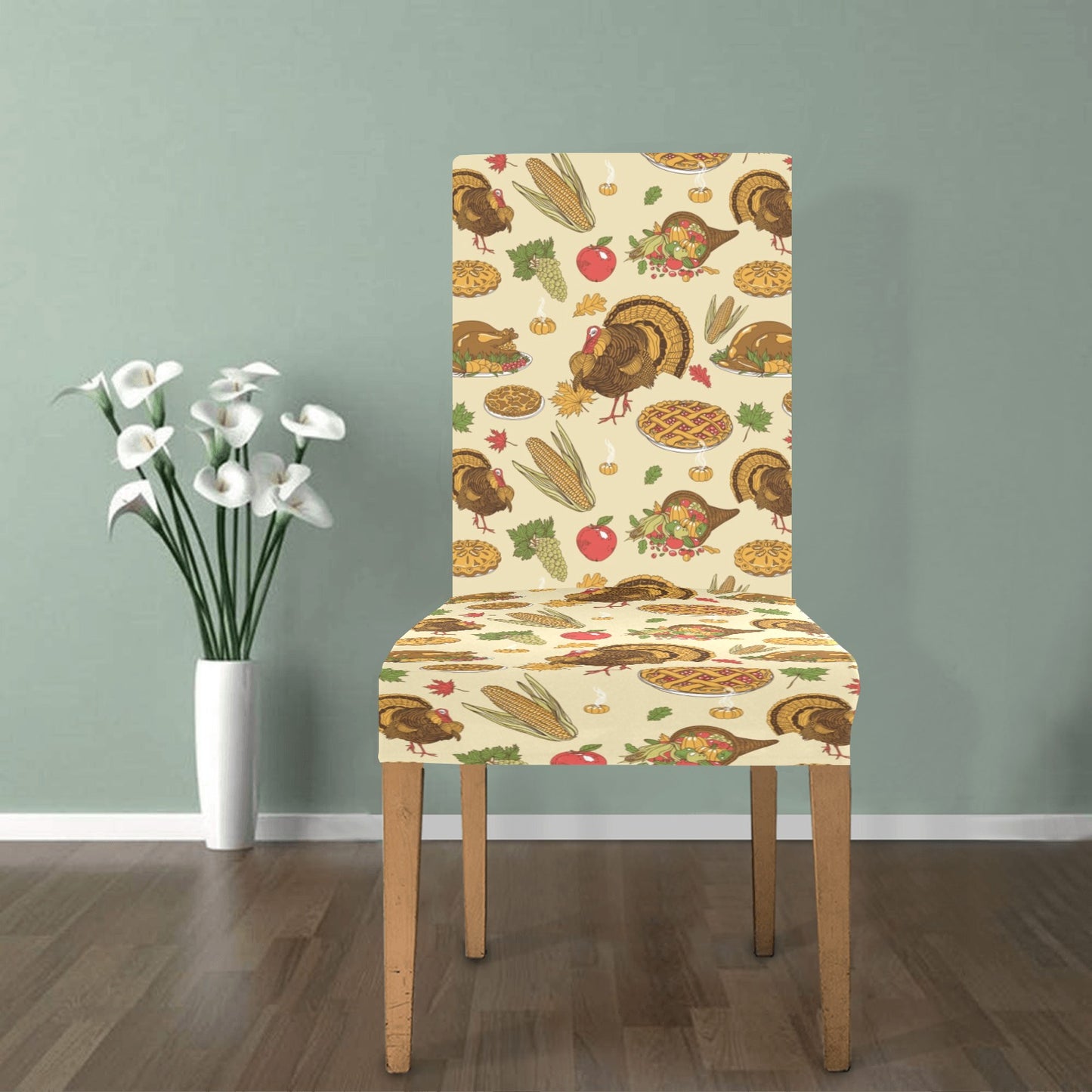 Thanksgiving Print Design LKS302 Dining Chair Slipcover