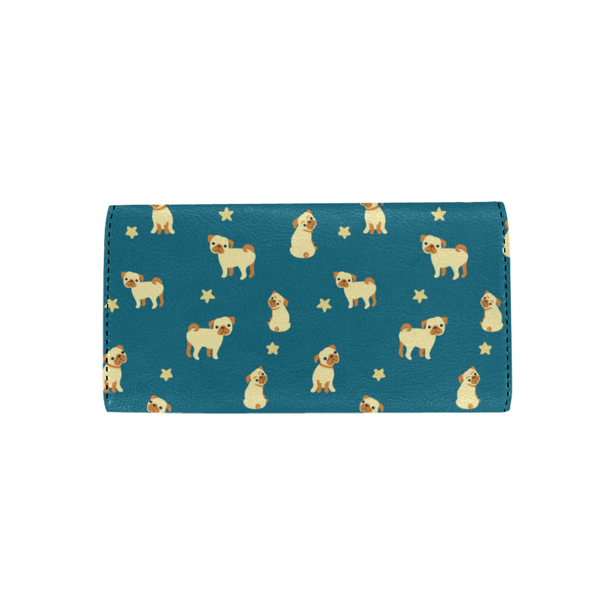 Pug Pattern Print Design A06 Women's Trifold Wallet