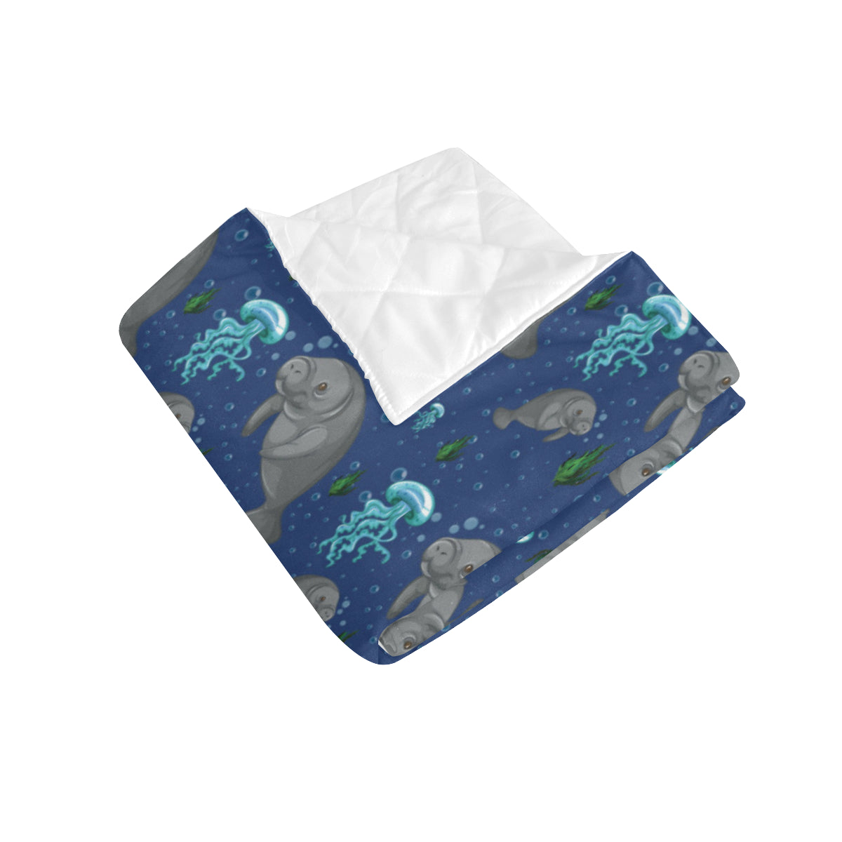 Manatee Pattern Print Design 01 Premium Quilt