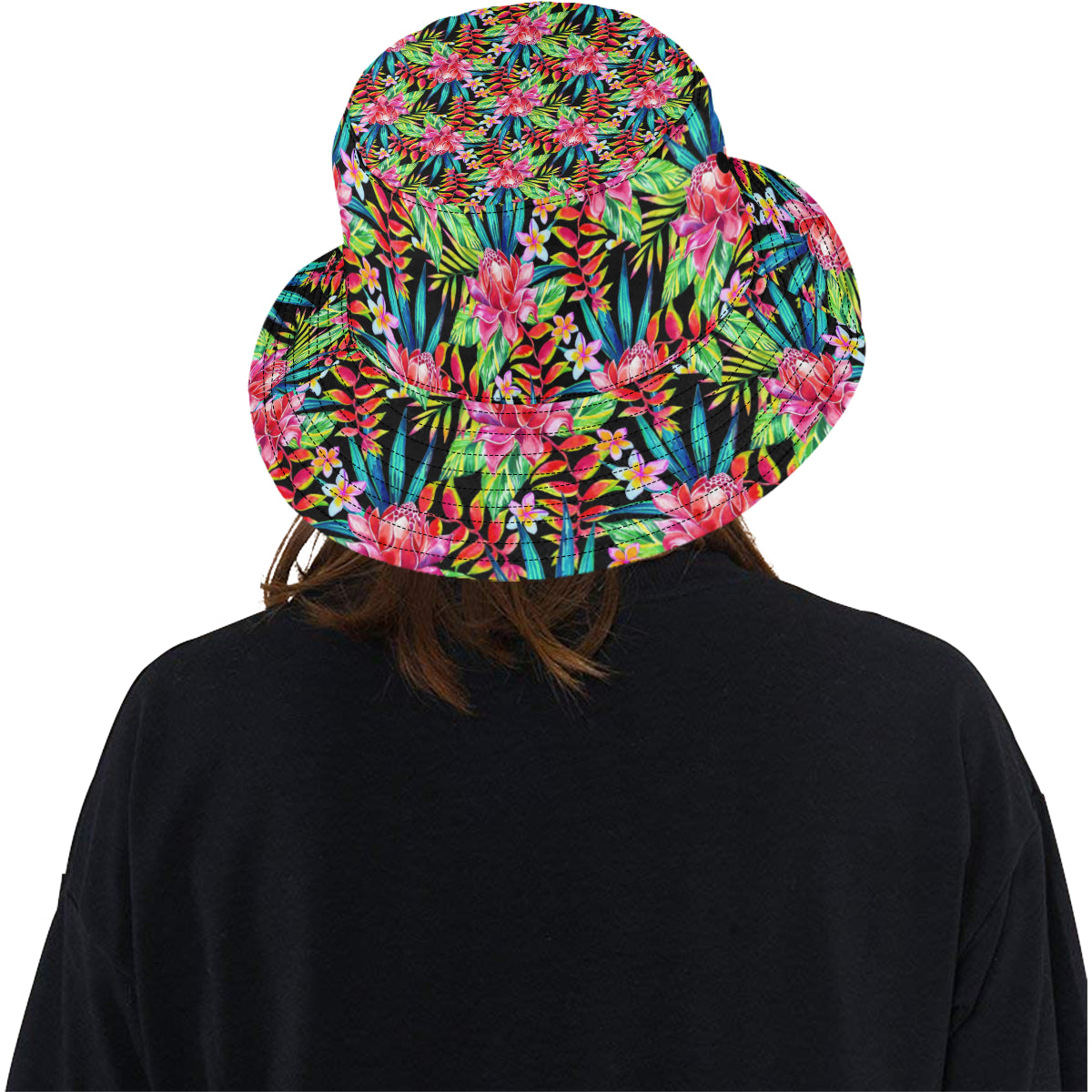 Heliconia Pattern Print Design HL02 Unisex Bucket Hat