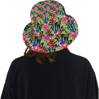 Heliconia Pattern Print Design HL02 Unisex Bucket Hat