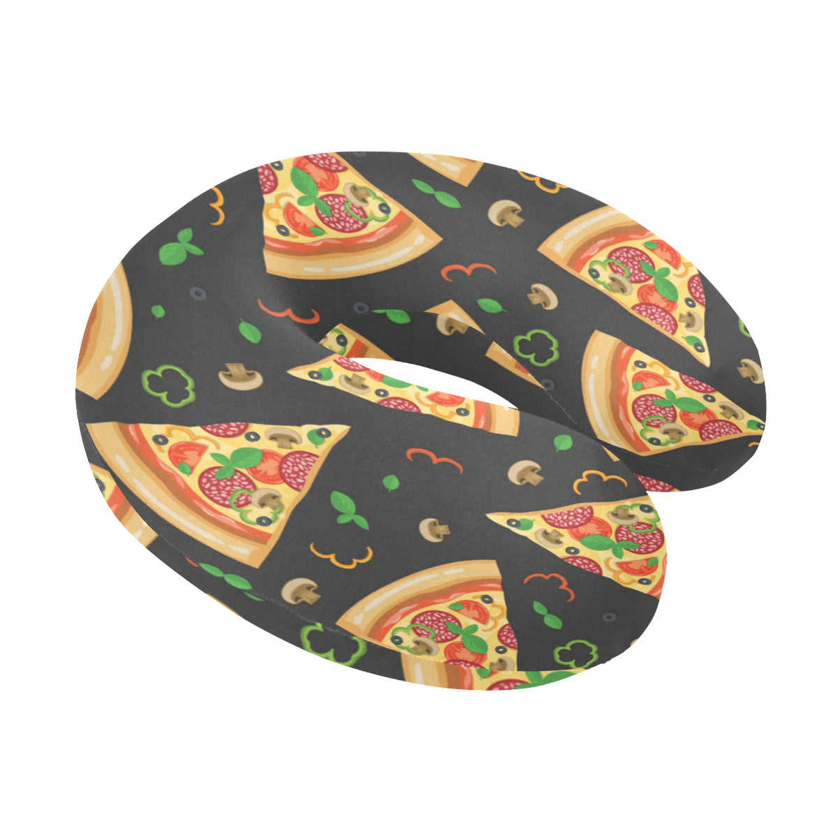 Pizza Pattern Print Design A02 U-Shaped Travel Neck Pillow