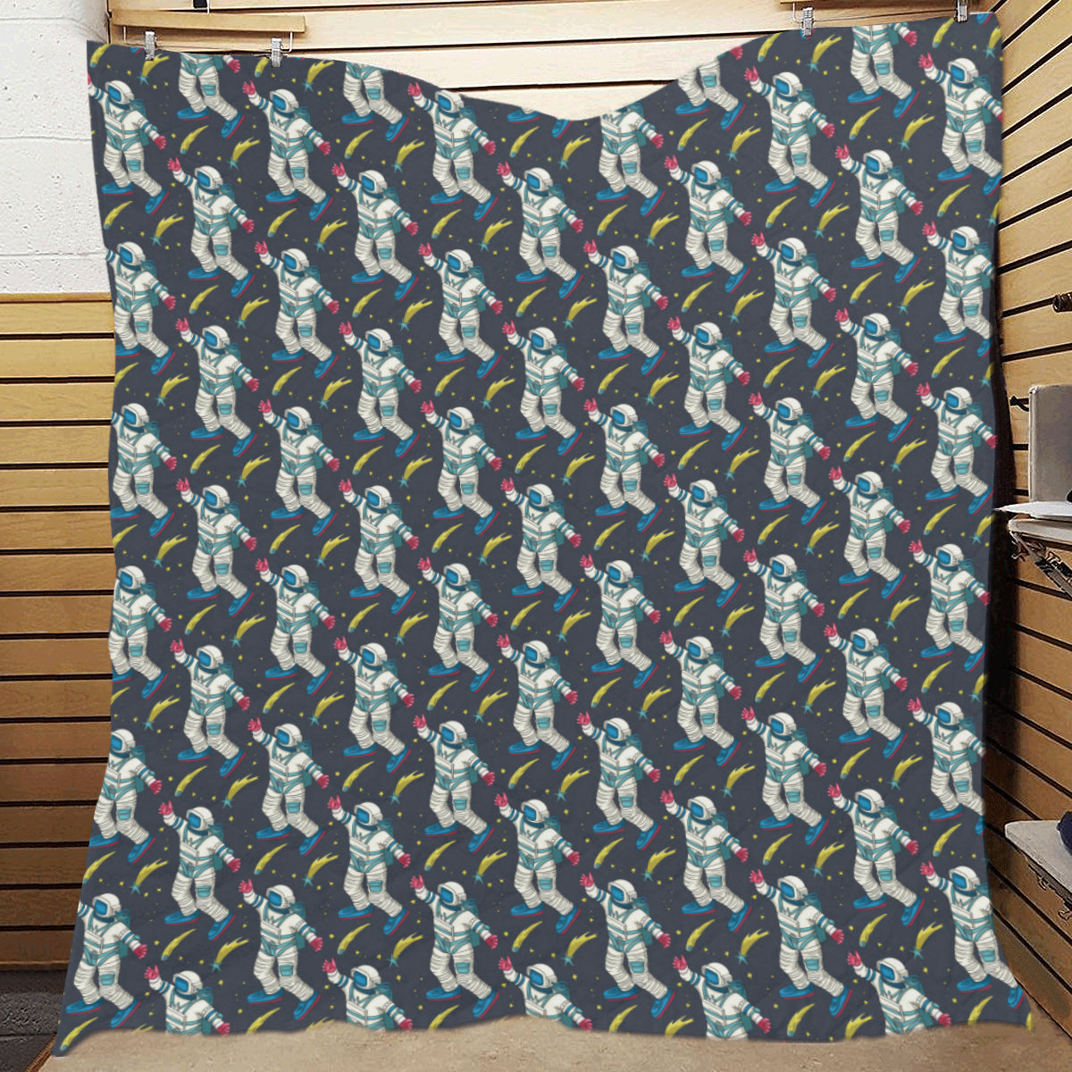 Astronaut Pattern Print Design 04 Premium Quilt