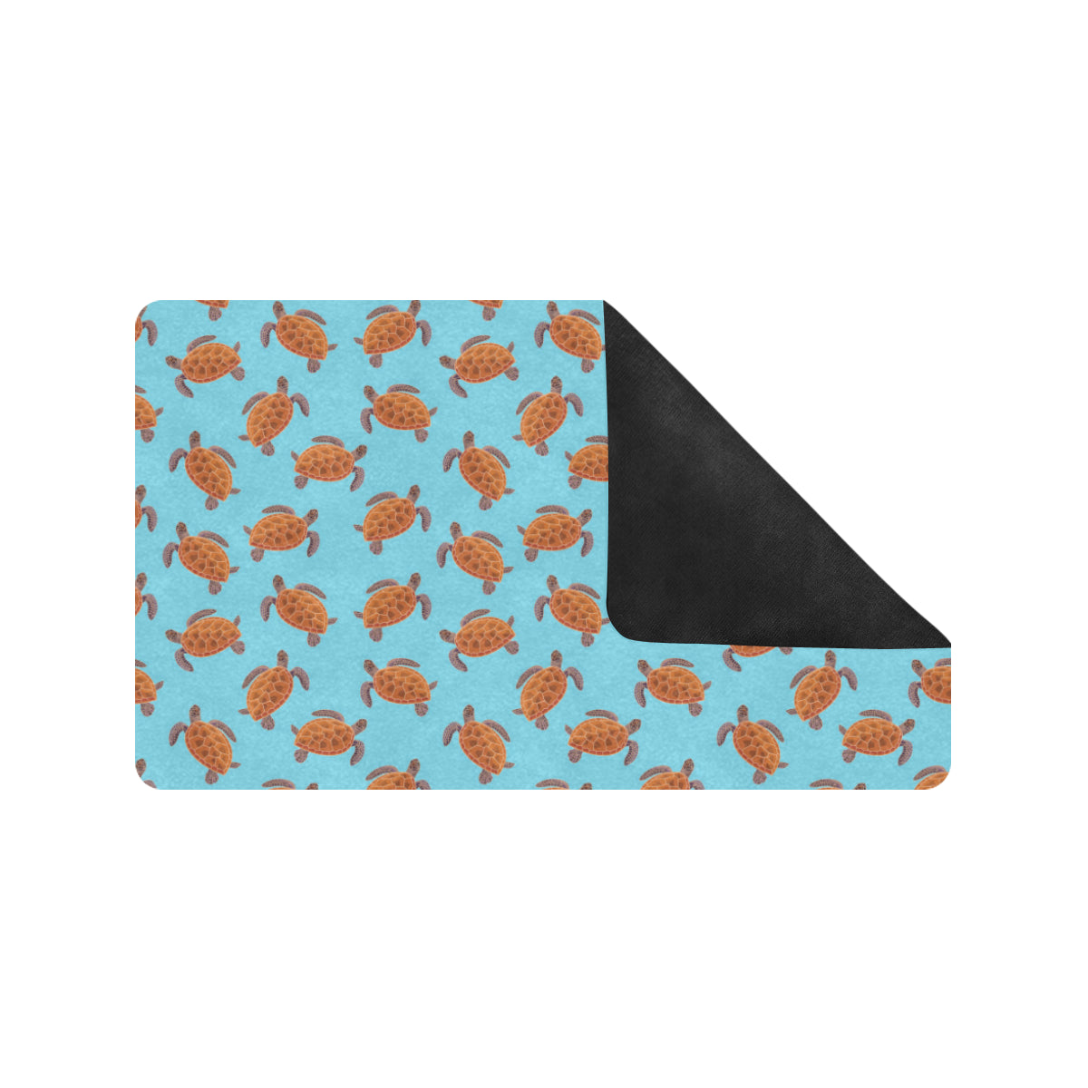 Brow Sea Turtle Print Pattern Rubber Doormat