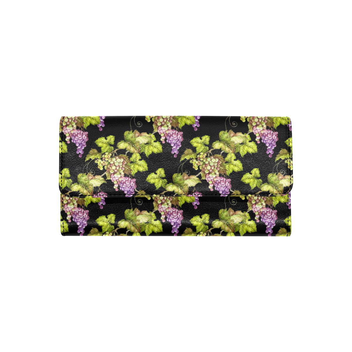 Grape Pattern Print Design GP04 Women's Trifold Wallet