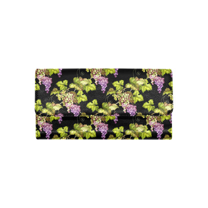 Grape Pattern Print Design GP04 Women's Trifold Wallet