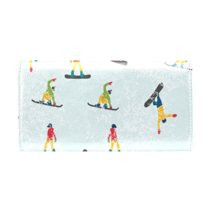 Snowboard Print Design LKS304 Women's Trifold Wallet