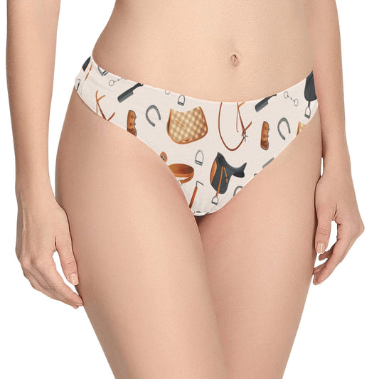 Equestrian Equipment Print Pattern Women's Thongs