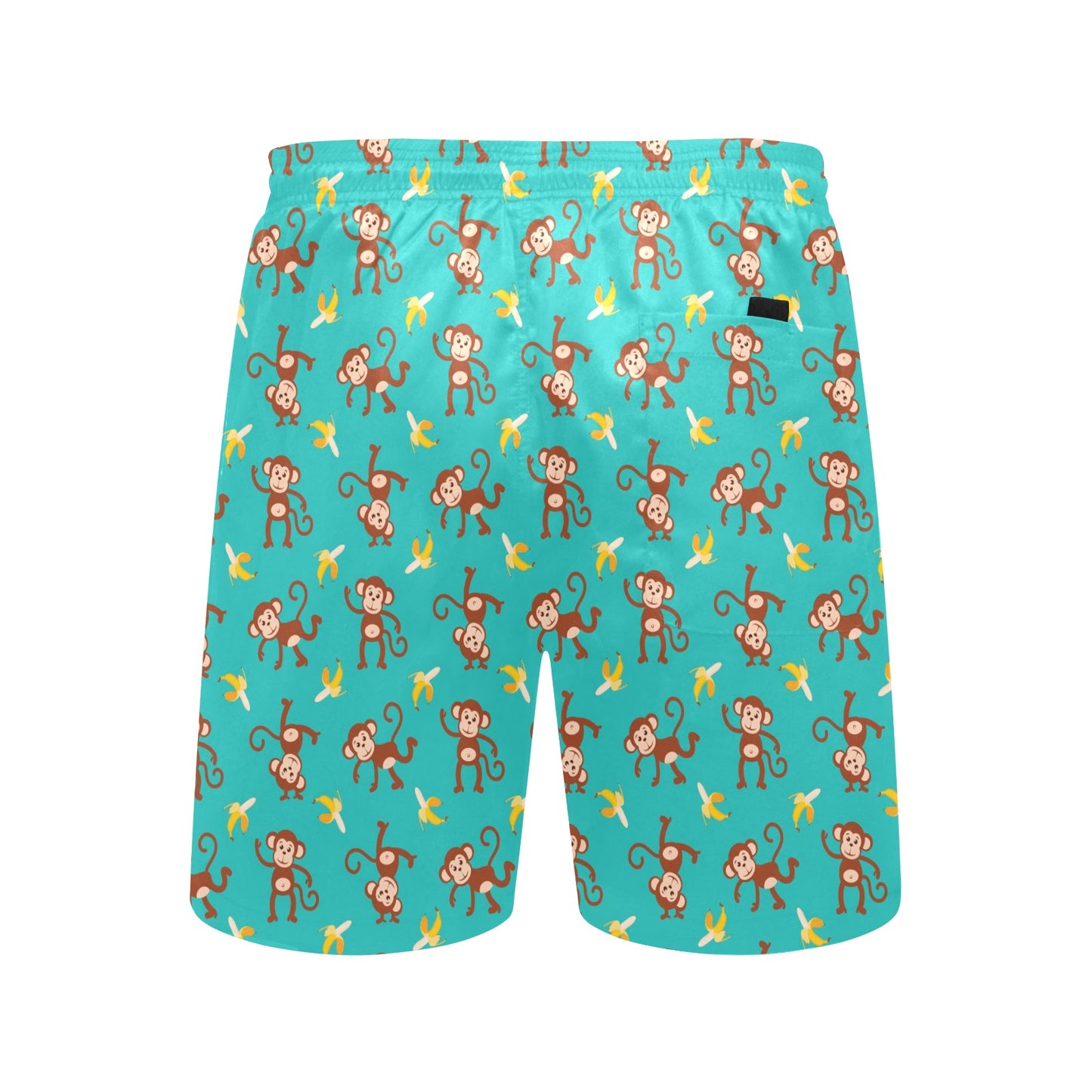 Monkey Banana Design Themed Print Men's Swim Trunks Beach Shorts