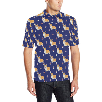 Pembroke Welsh Corgis Pattern Print Design A07 Men Polo Shirt