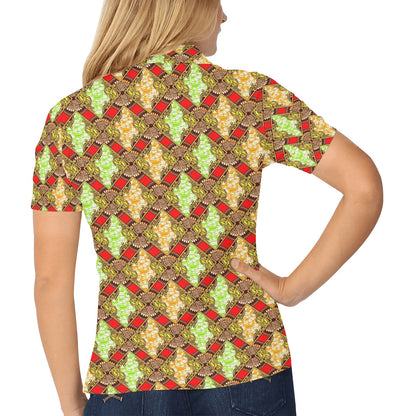 African Classic Print Pattern Women's Polo Shirt