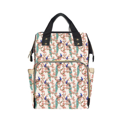 Cherry Blossom Peacock Diaper Bag Backpack