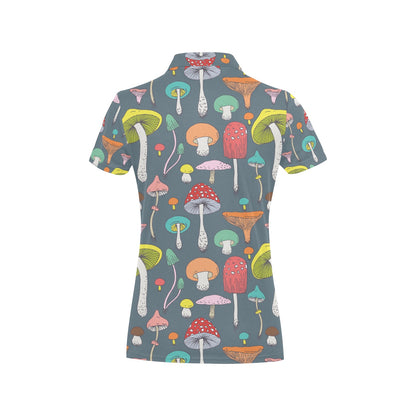 Mushroom Pattern Print Design A03 Women's Polo Shirt