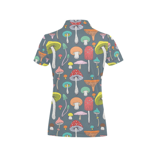 Mushroom Pattern Print Design A03 Women's Polo Shirt