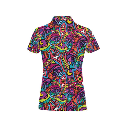 Trippy Print Design LKS302 Women's Polo Shirt