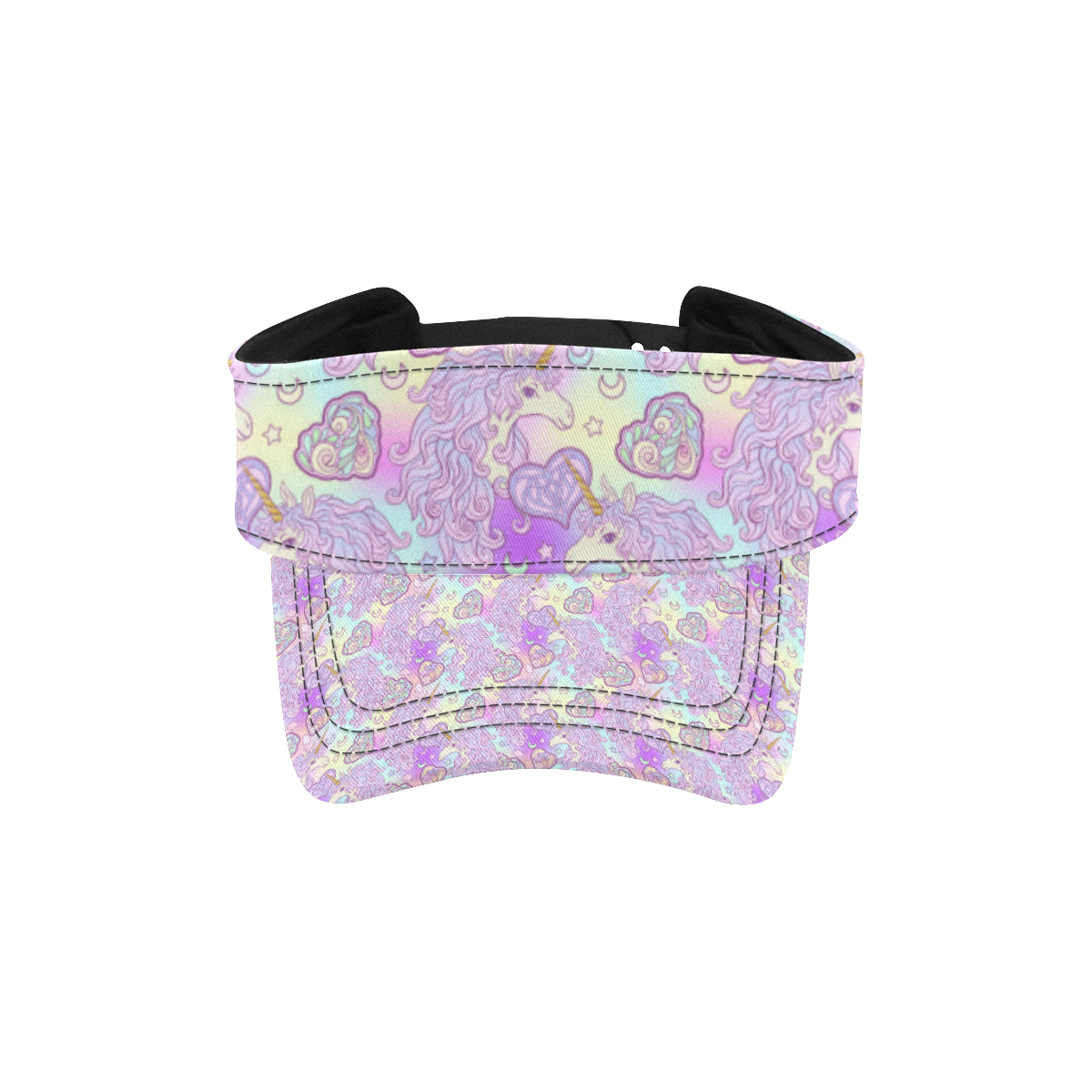 Unicorn Rainbow Star Heart Print Unisex Sun Visor