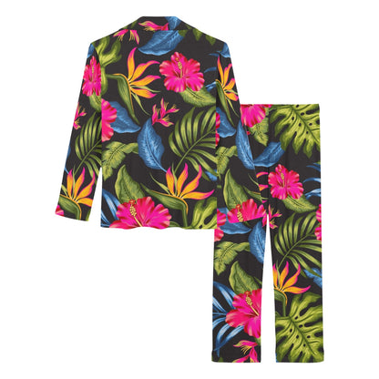 Bird Of Paradise Pattern Print Design BOP014 Women's Long Pajama Set