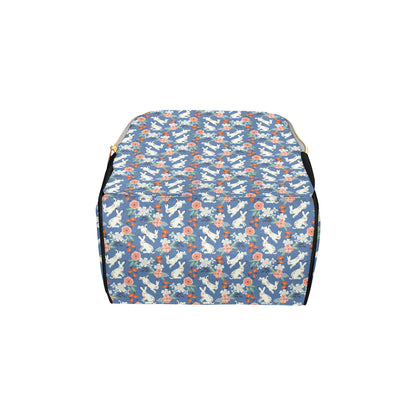 Bunny Pattern Print Design 07 Diaper Bag Backpack