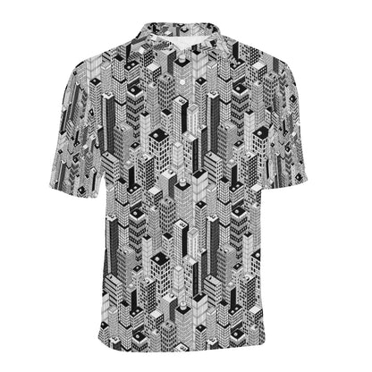 City  Pattern Print Design 02 Men Polo Shirt