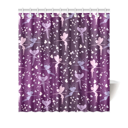 Fairy Pink Print Pattern Shower Curtain