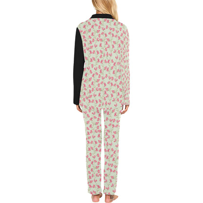 Sweet Pea Print Design LKS301 Women's Long Pajama Set
